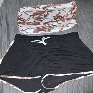 SHEIN Black and Brown Athletic Shorts with Modern Design